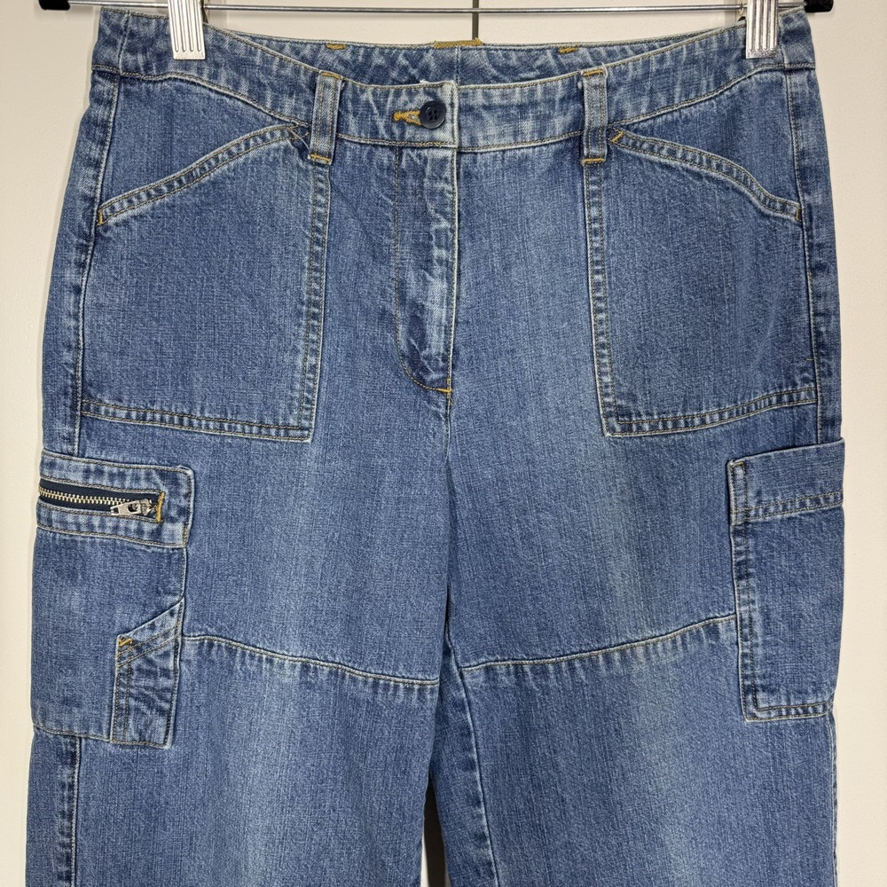 Jones New York Sport Capri Jeans sz 30 Medium Wash Stretch Wide Leg Classic EUC - Picture 13 of 14